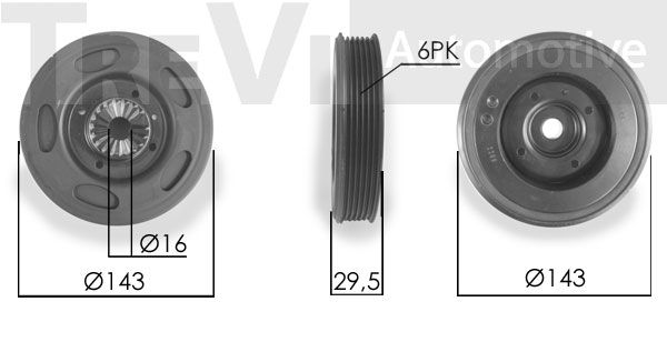 TREVI AUTOMOTIVE Rihmaratas,väntvõll PC1181